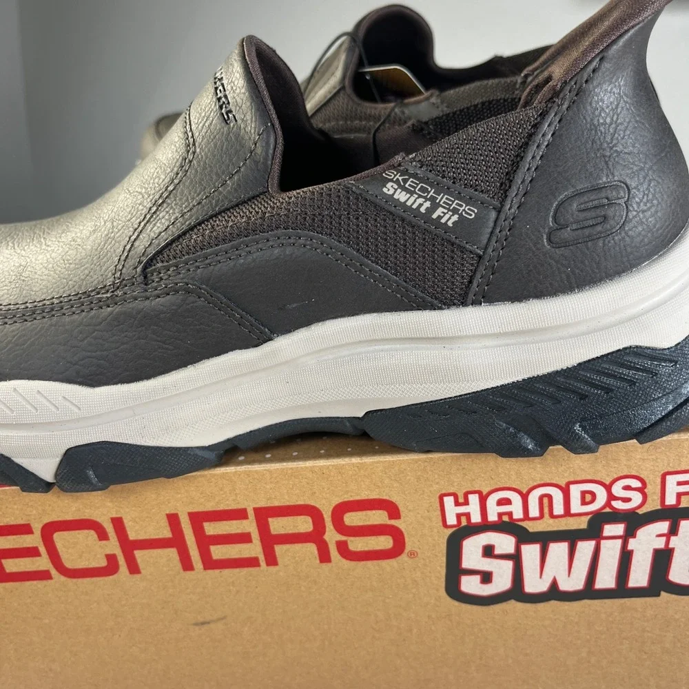 Skechers Hands Free Slip-ins Izaiah Brown Swift Fit M Shoes 182001S Size‎ 9 NIB